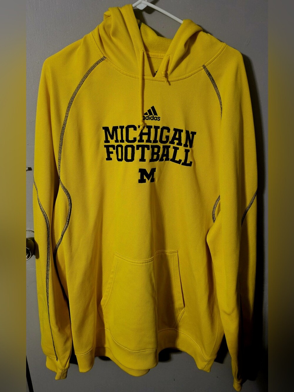 Mens Adidas Michigan Football Climate Control Hoodie Maize & Blue Size XXL